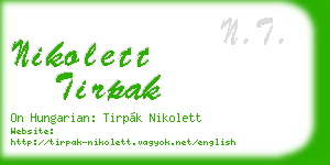nikolett tirpak business card